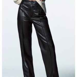 Zara full length faux leather pants